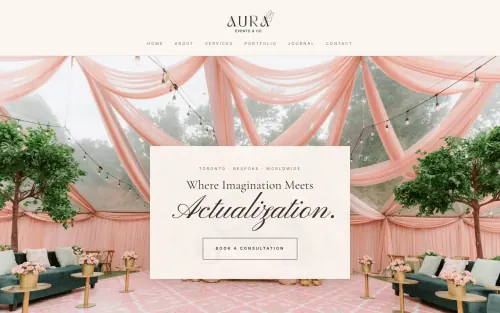 Aura Events and Co landing page