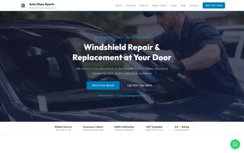 Auto Glass Xperts landing page