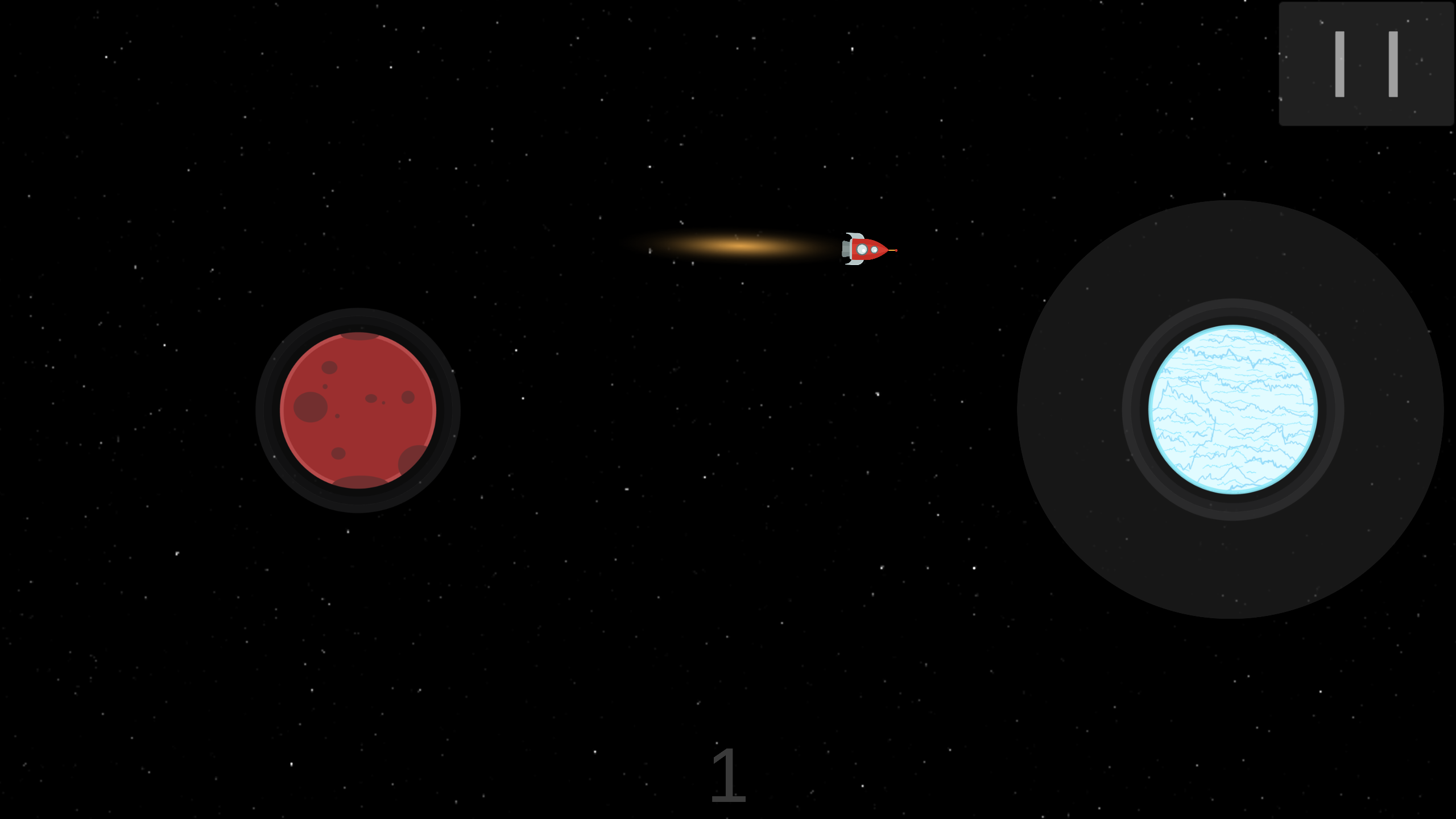 Wayward spaceship orbiting a planet