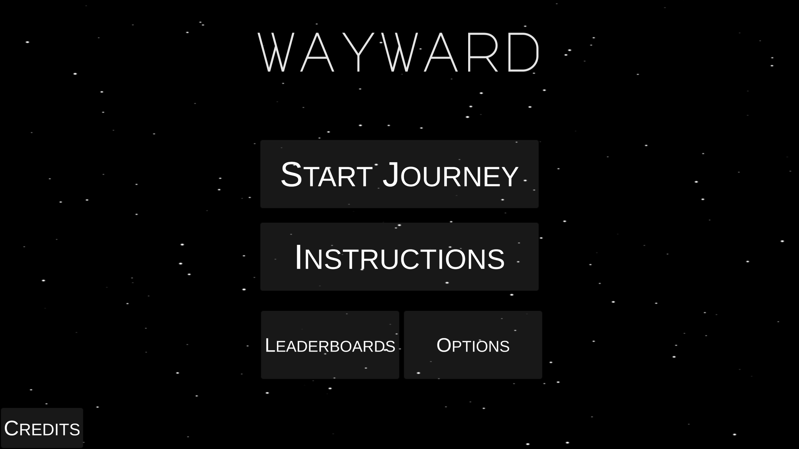 Wayward main menu screen
